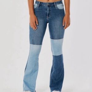 Hollister | NEW High-Rise Patchwork Flare Jeans